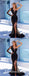 Sheath One Shoulder Long Cheap Long Sleeve Tulle Prom Dresses, QB0697