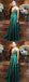 Charming Spaghetti Straps V-neck Green Beaded Formal Long Prom Dresses, QB0478