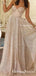 Sweetheart Sparkly Off-White Sequin Side Slit A-line Long Cheap Prom Dresses, PDS0075
