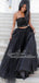Two Pieces Strapless Long Cheap Tulle Formal Prom Dresses, QB0471